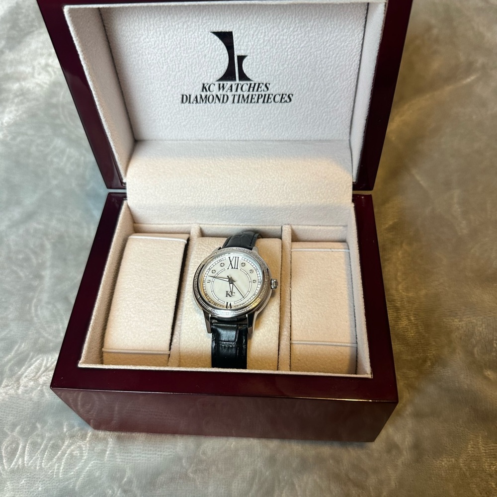 KC Women’s Leather Watch Stainless Steel 3atm